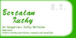 bertalan kuthy business card
